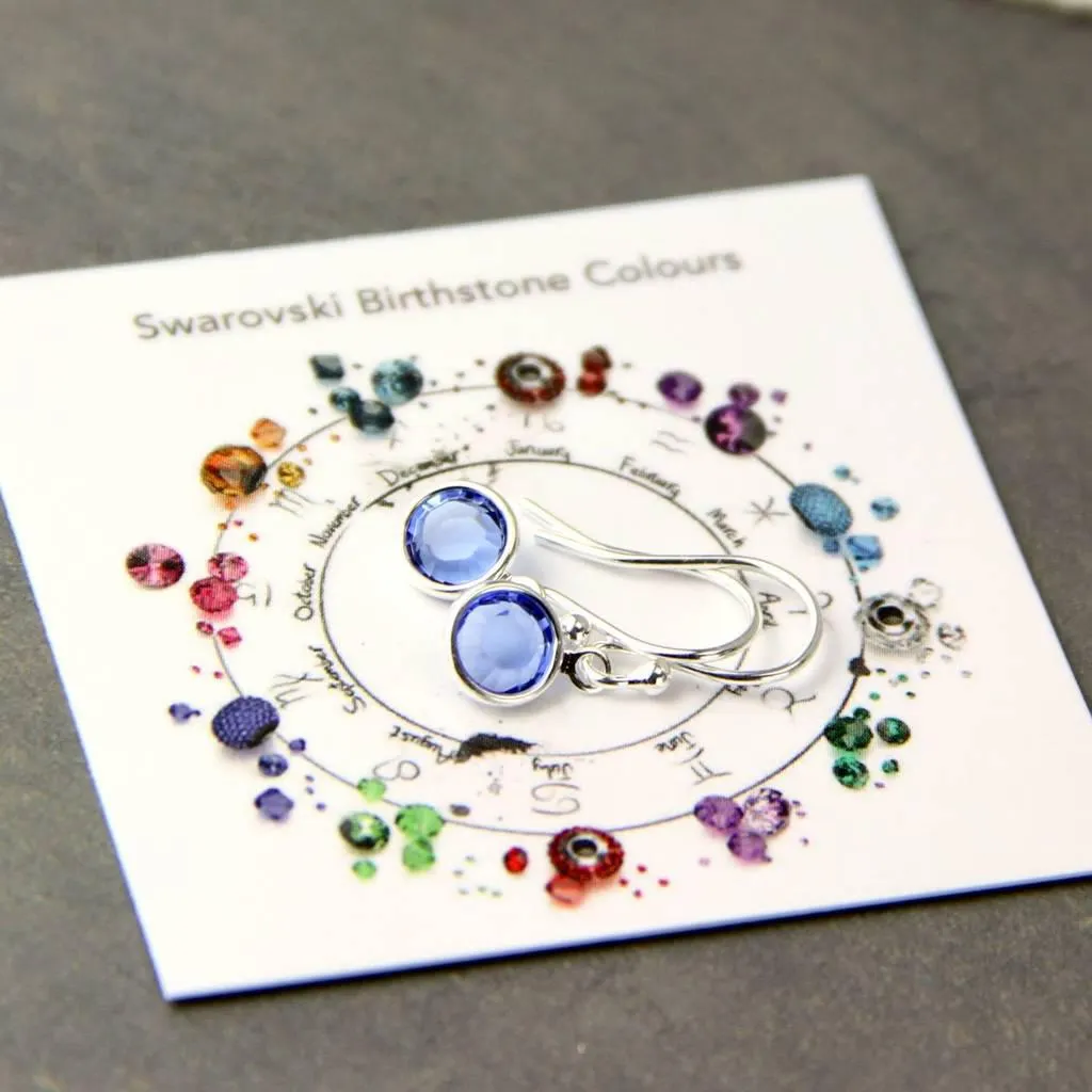 Sterling Silver Birthstone Drop Earrings