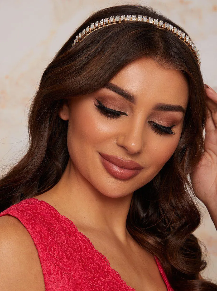 Embellished Headband in Silver