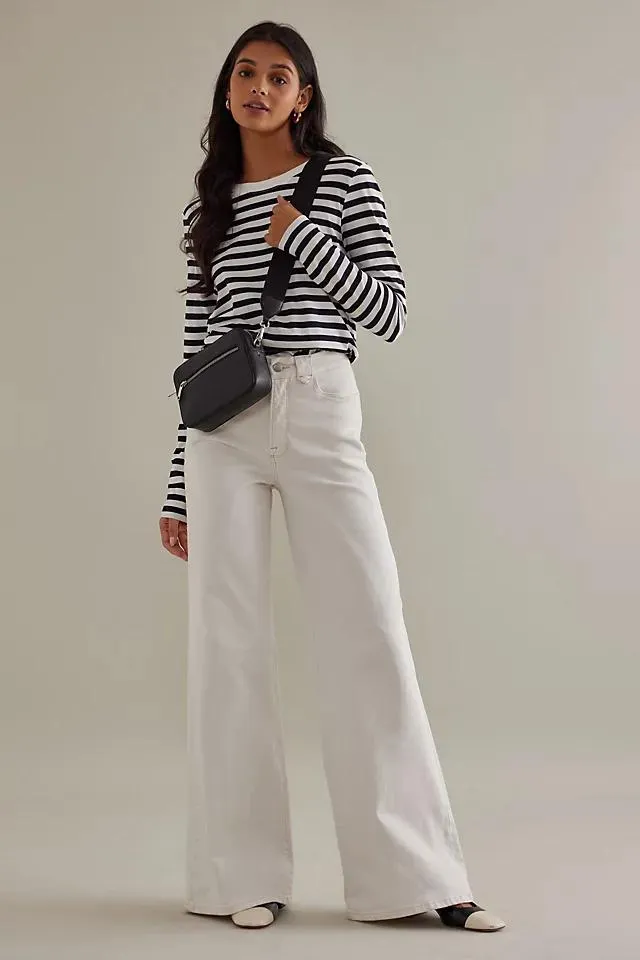 Selected Femme Stripe Cotton Long-Sleeve Top