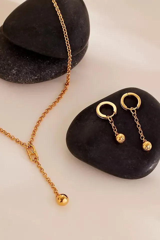 Rachel Jackson Stellar Orb Gold-Plated Drop Huggie Hoop Earrings