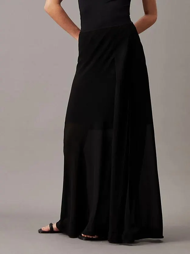 Sheer Georgette Ankle Skirt