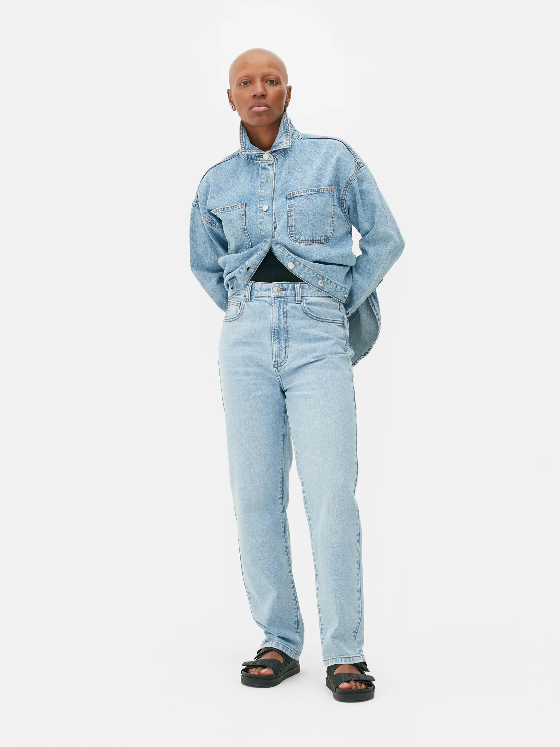 Straight Leg Denim Jeans