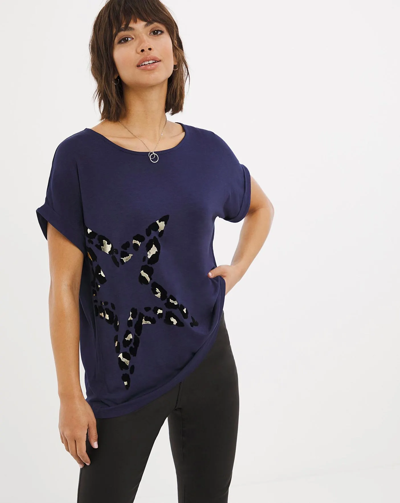 Navy Star Top