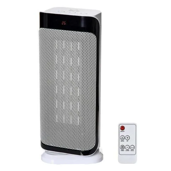 Etna Oscillating Ceramic Space Heater with Remote Control Timer & Safety System