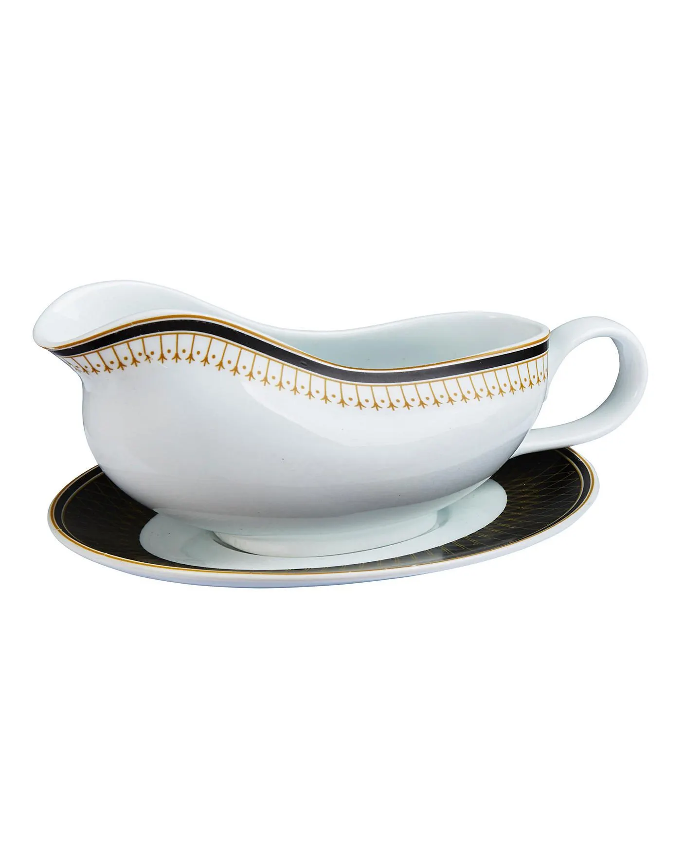 Portmeirion Modern Metallic Gravy Boat & Stand