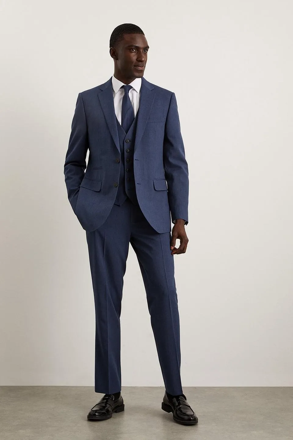 Tailored Fit Navy End On End Suit Jacket