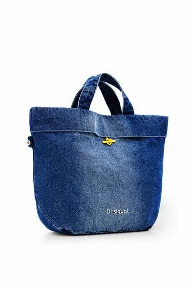 L reversible denim tote bag