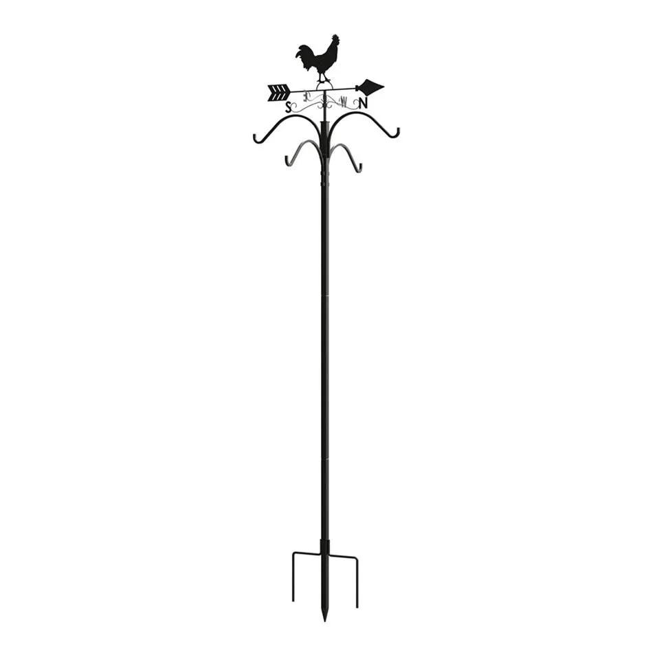 Rooster double weathervane shepherd hook
