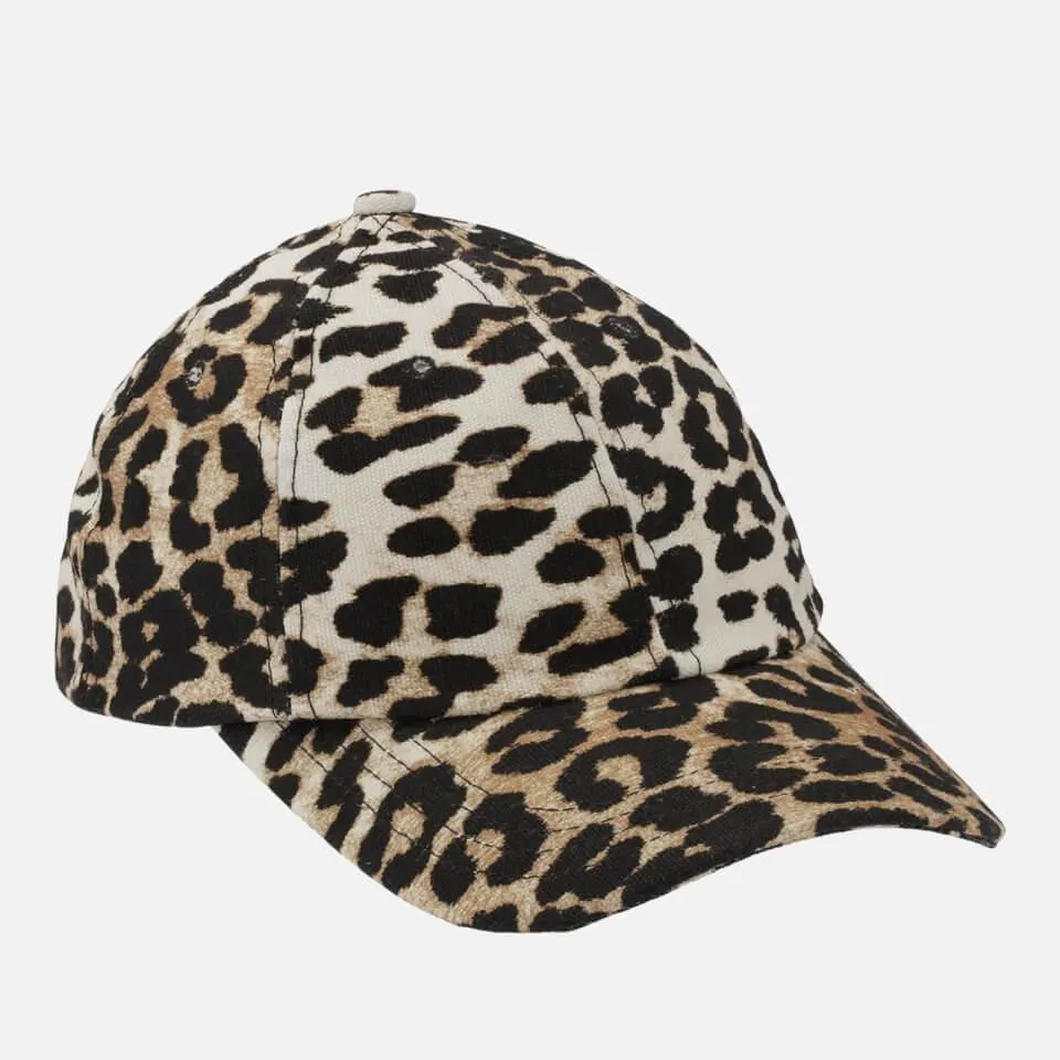 Ganni Women's Organic Cotton Cap - Leopard