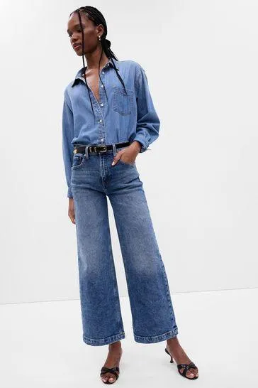 High Waisted Ankle Jeans with Washwell
