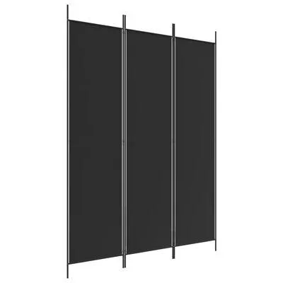 vidaXL 3-Panel Room Divider Black 150x200 cm Fabric
