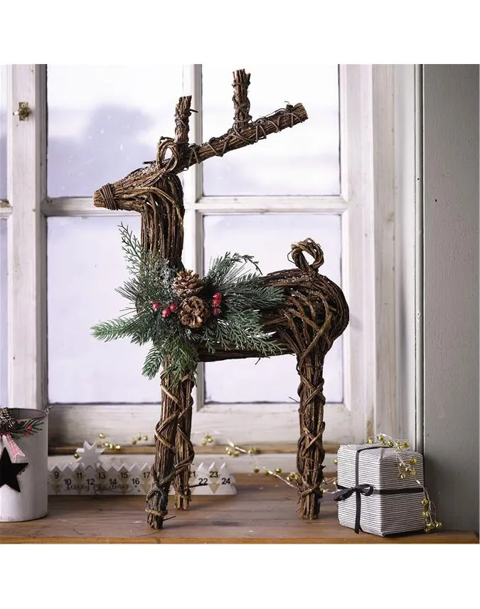 Standing Twig Deer with Pine Berries