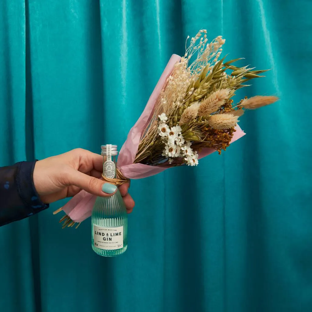 Gin And Dried Flowers Letterbox Gift