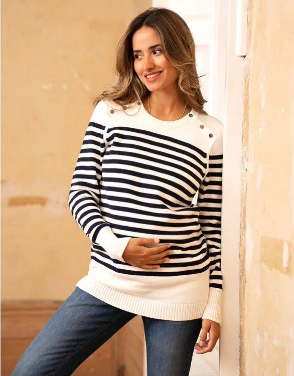 Nautical Cotton Maternity & Nursing Jumper