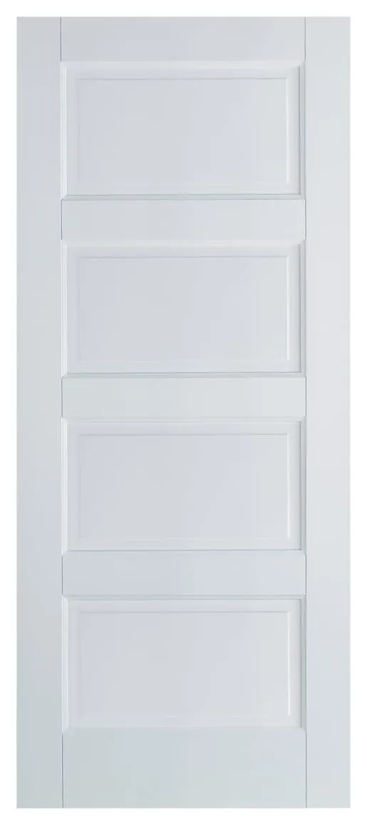 LPD Internal Contemporary 4 Panel Primed White Solid Core Door - 838 x 1981mm