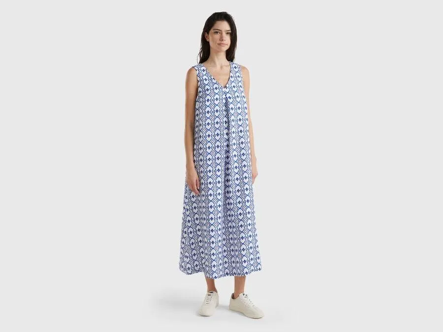 Printed linen dress