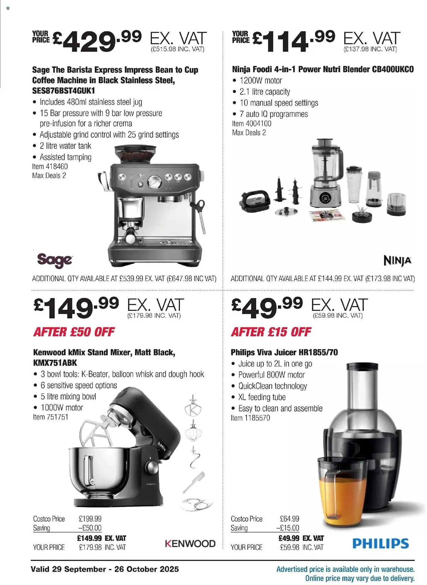 Costco leaflet from 29 September to 26 October 2025 - Catalogue Page 2
