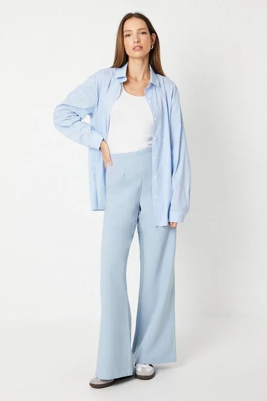 High Waisted Wide Leg Welt Pocket Trouser
