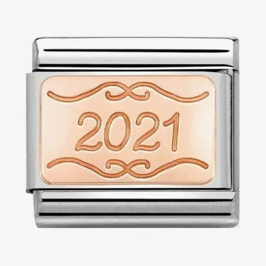 Classic Symbols '2021' Rose-Gold Charm