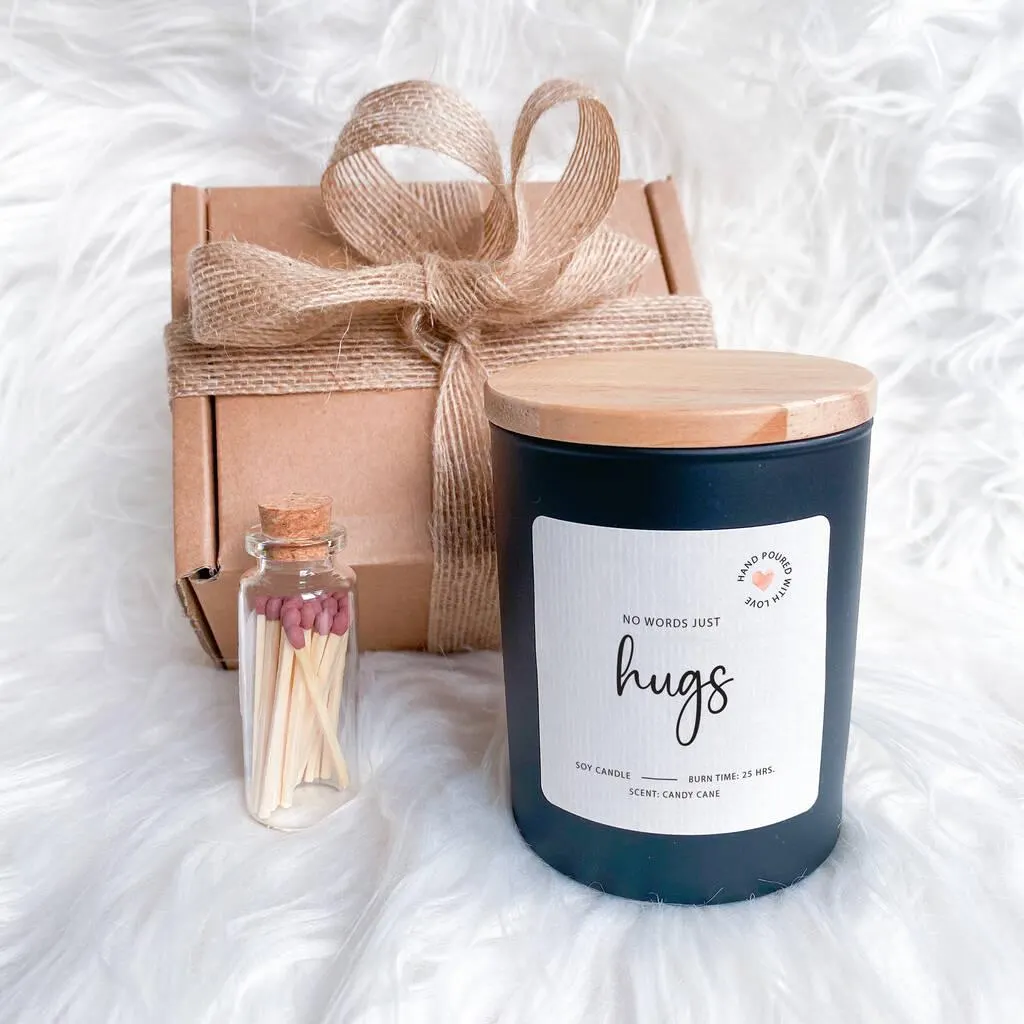No Words Just Hugs Candle Gift Set