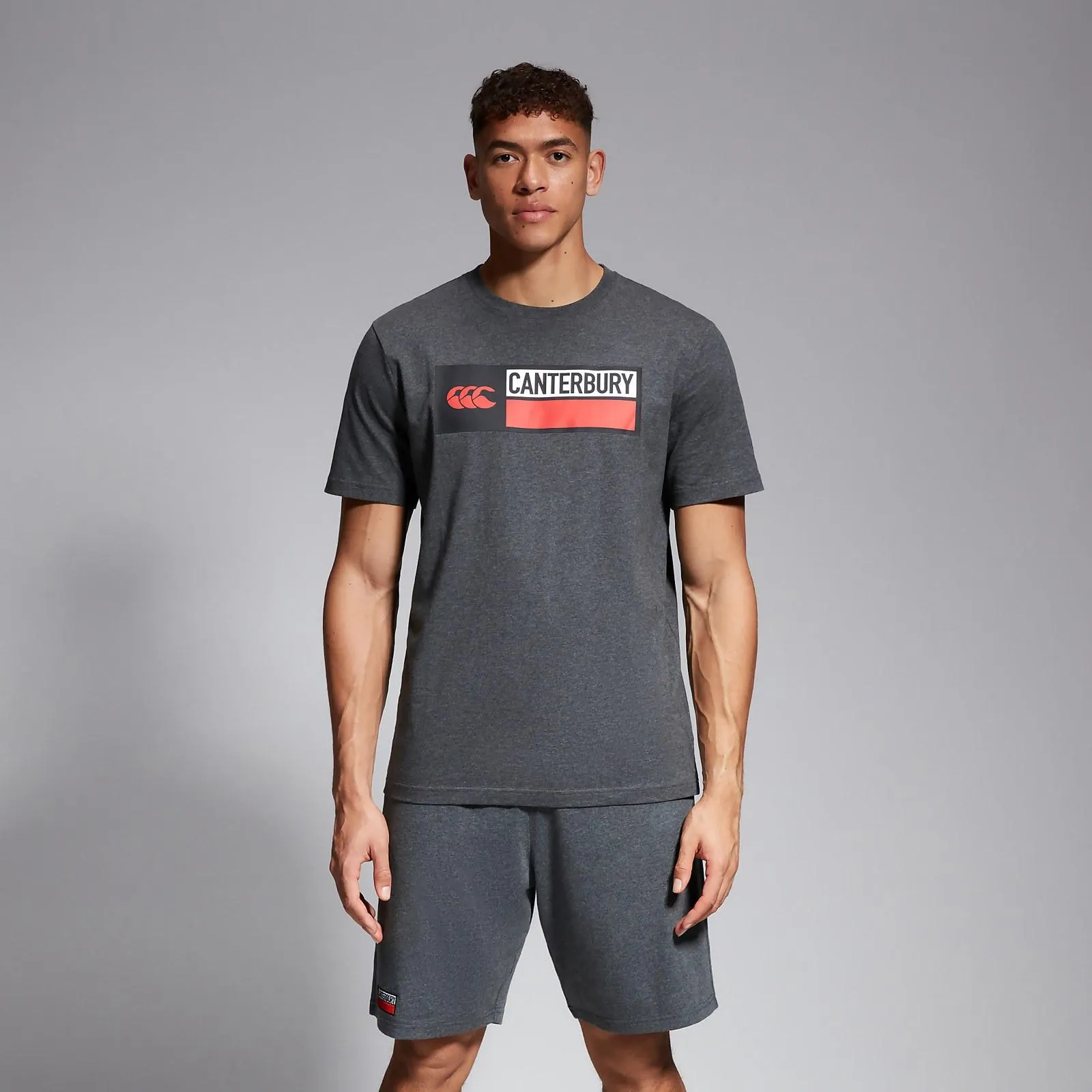 MENS COTTON LOGO TEE GREY MARL