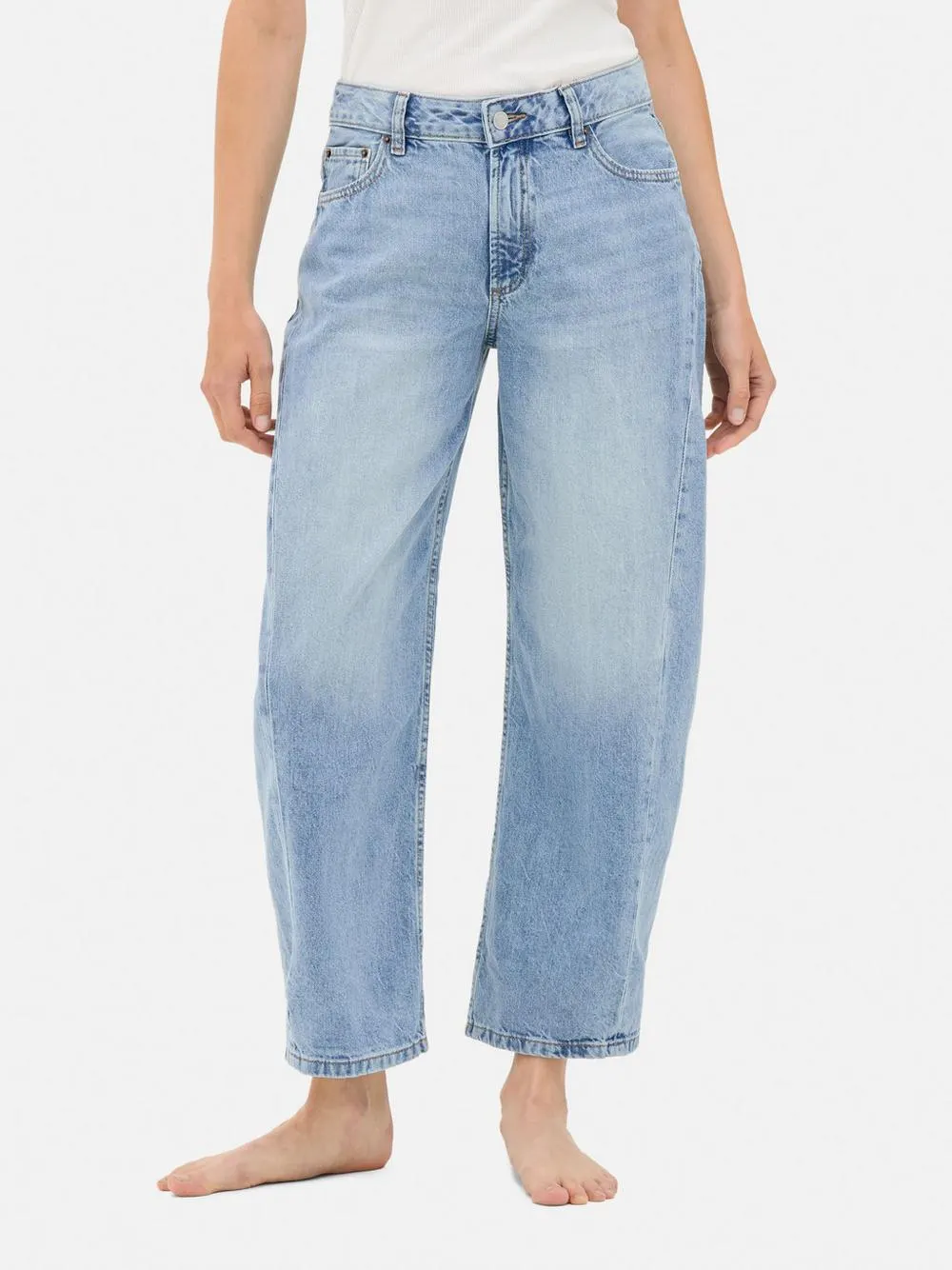 Mid-Rise Barrel Leg Jeans | Short - Long Lengths