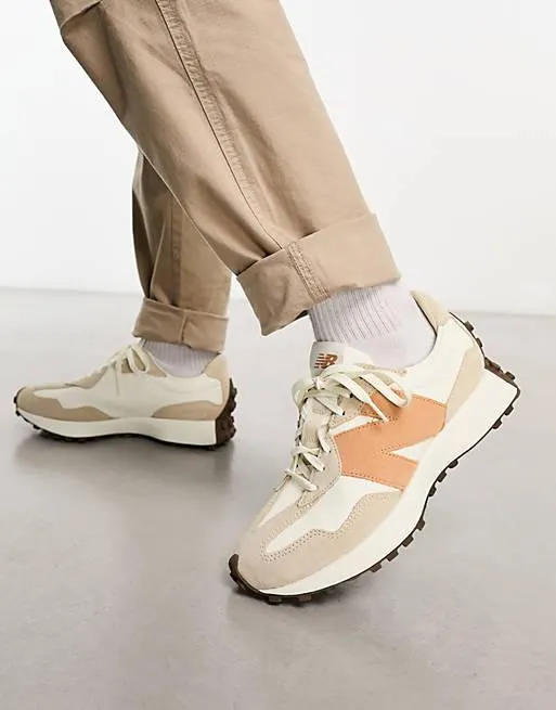 New Balance 327 trainers in off white & tan