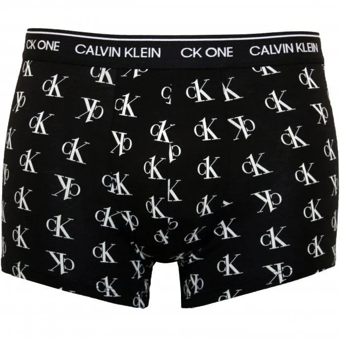 Calvin Klein CK One Logo Cotton Stretch Boxer Trunk, Black