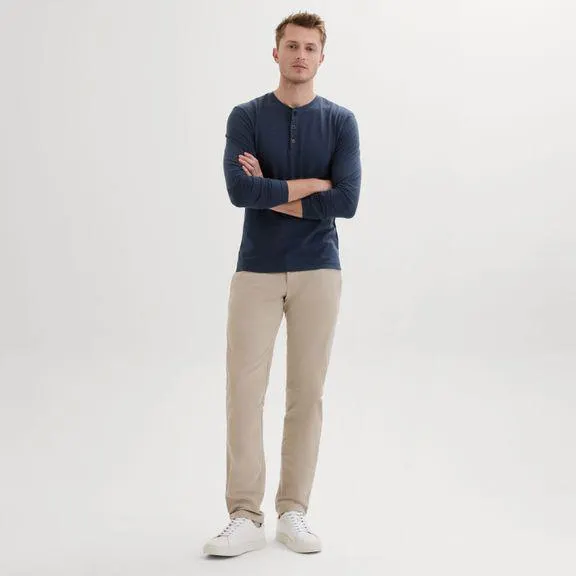 Indigo blue melange Henley shirt