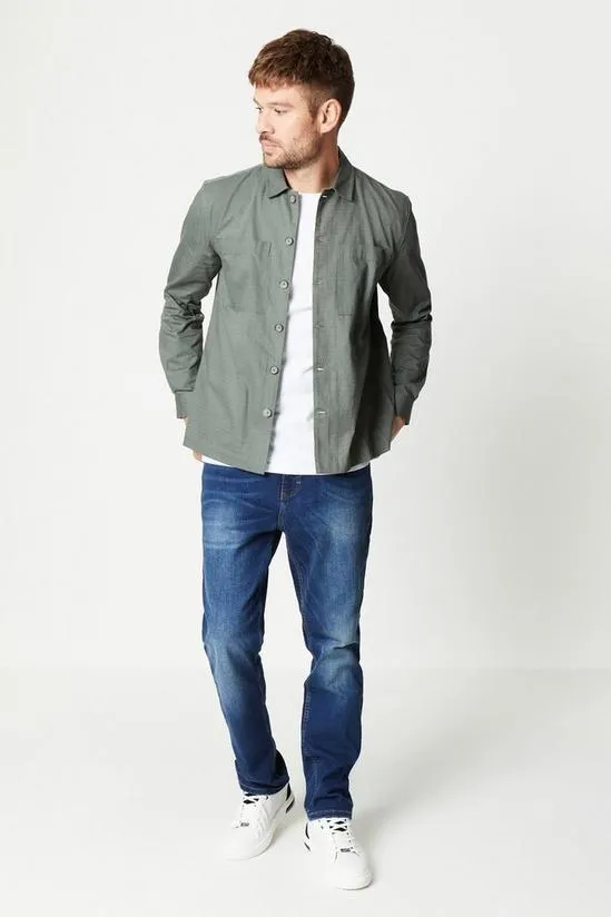 Straight Fit Mid Blue Jeans