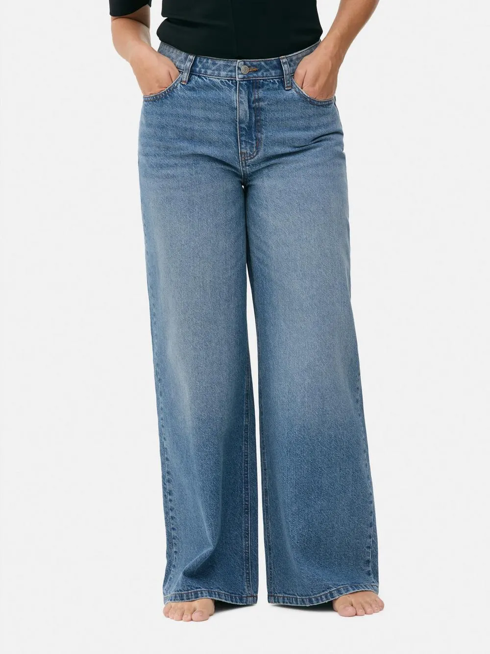 Mid-Rise Wide Leg Jeans | Short - Long Lengths