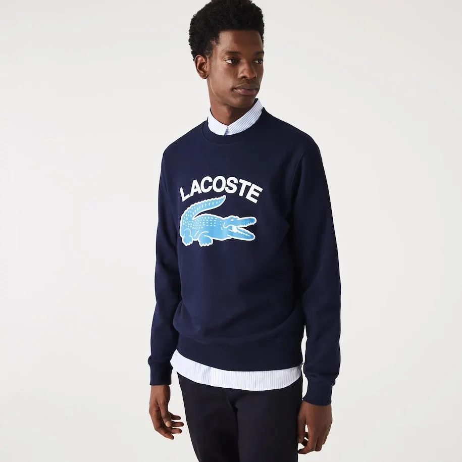Men's Lacoste Crocodile Print Crew Neck Sweatshirt