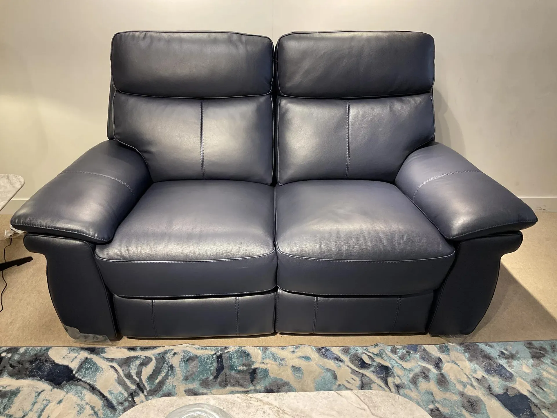 Serene 2 Seater Leather power sofa and Fabric Chair