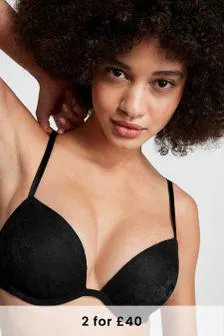 Black Lace Super Push Up Bra