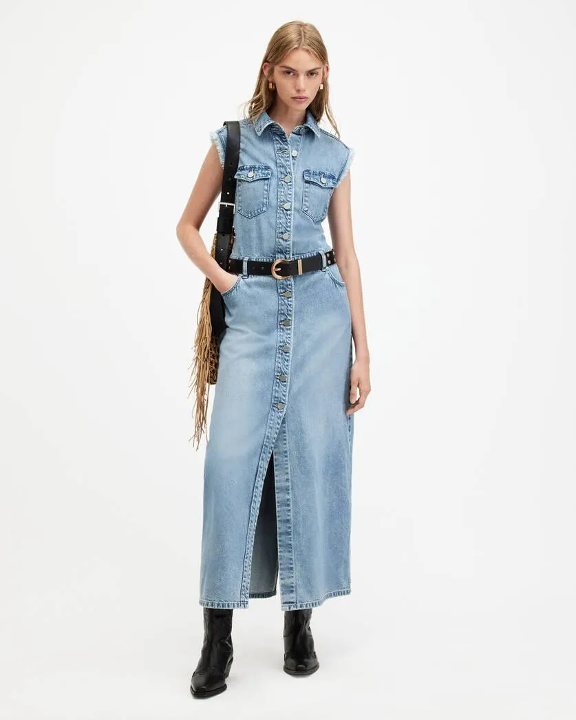 Blair Sleeveless Denim Maxi Dress