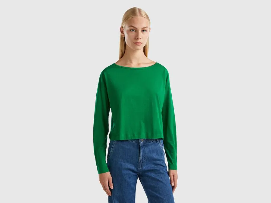Forest green long fiber cotton t-shirt