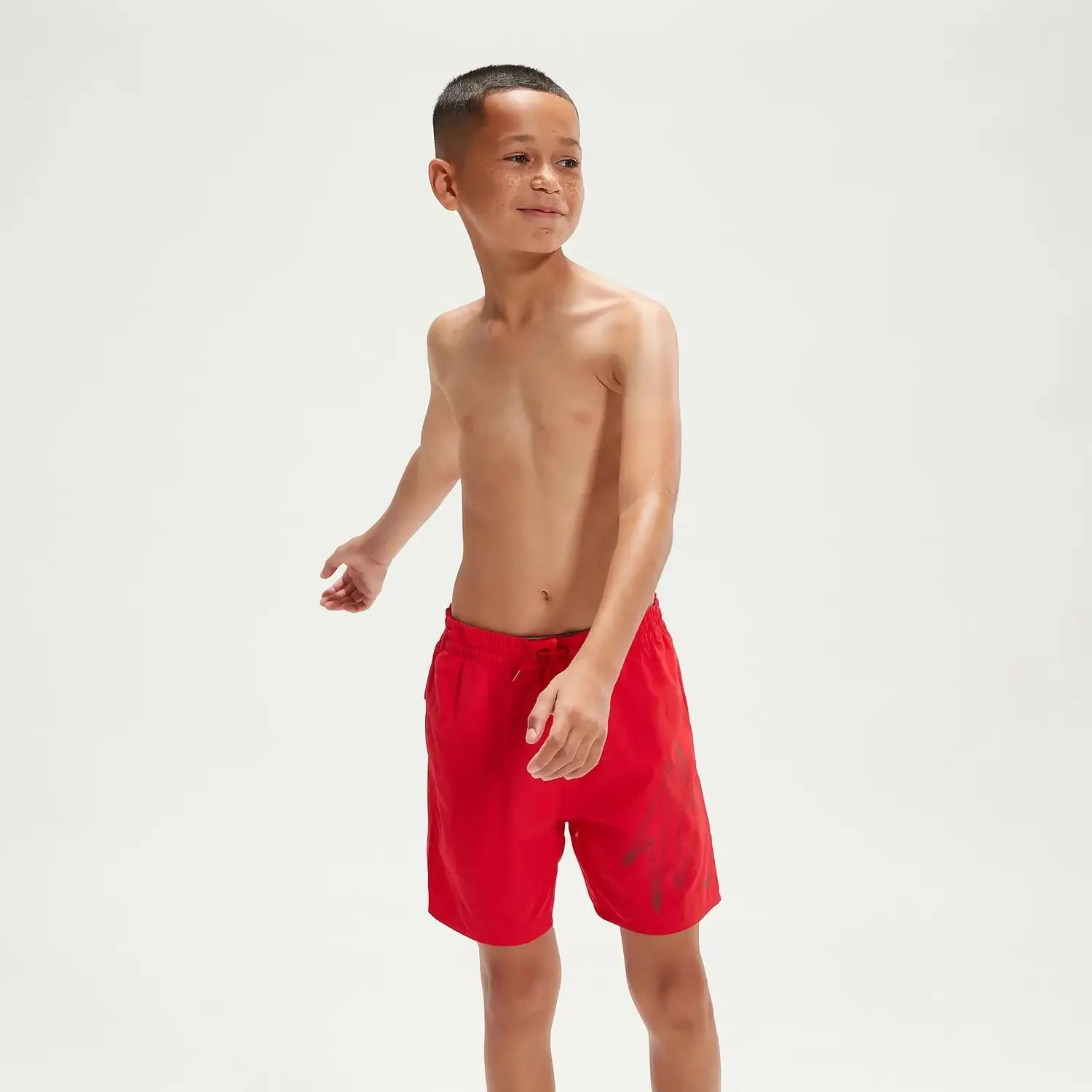 Boy's Hyper Boom 15" Swim Shorts Red/Grey