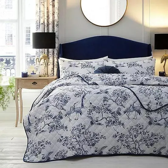 Kaleidoscope Oriental Crane Bedspread