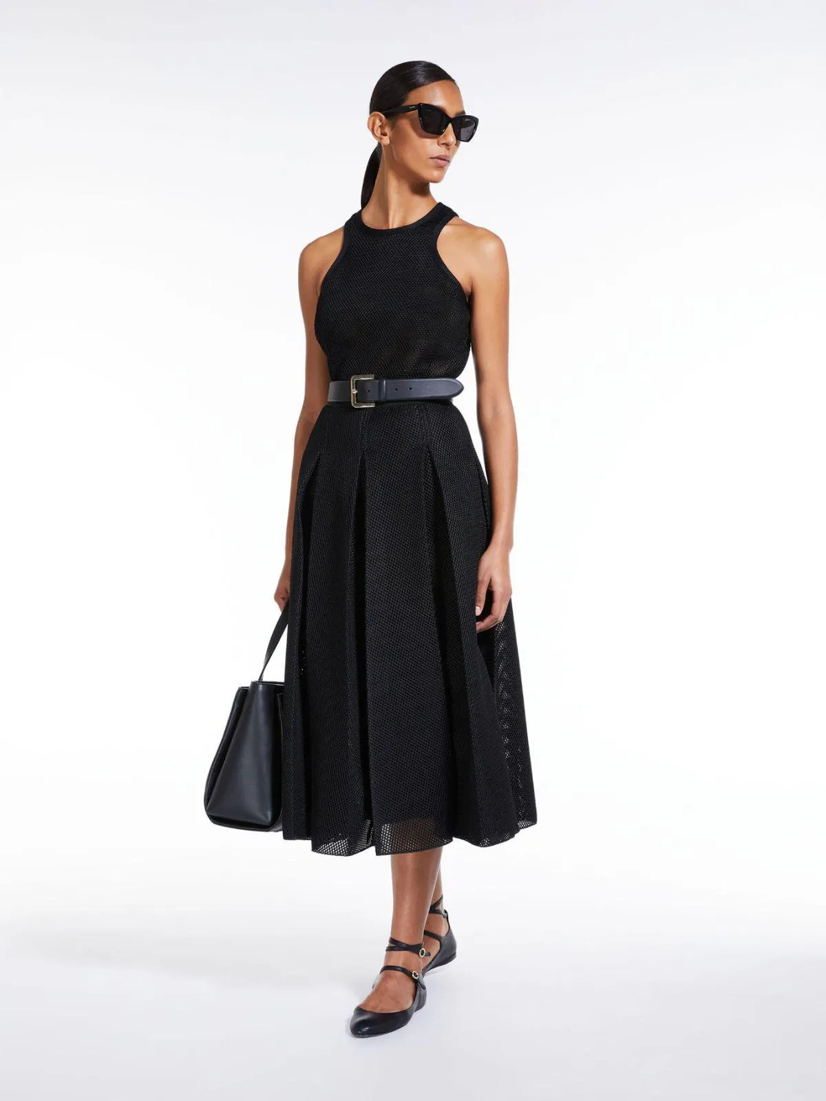 Mesh-effect technical jersey top