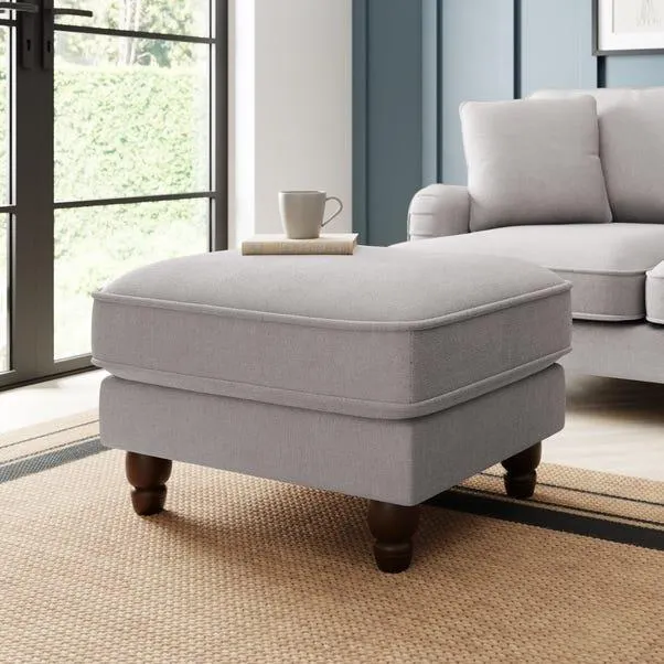 Beatrice Flatweave Grey Footstool