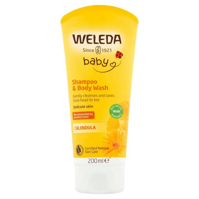 Weleda Baby Natural Calendula Vegan Shampoo & Body Wash 200ml