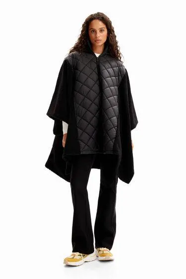 Quilted fleece poncho