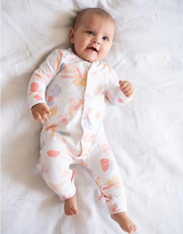 Easy Zip Organic Cotton Sleepsuit & Bib Set