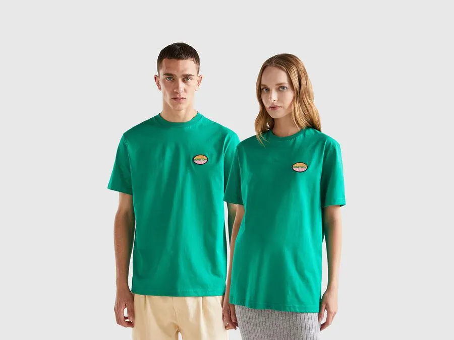 Green t-shirt with patch