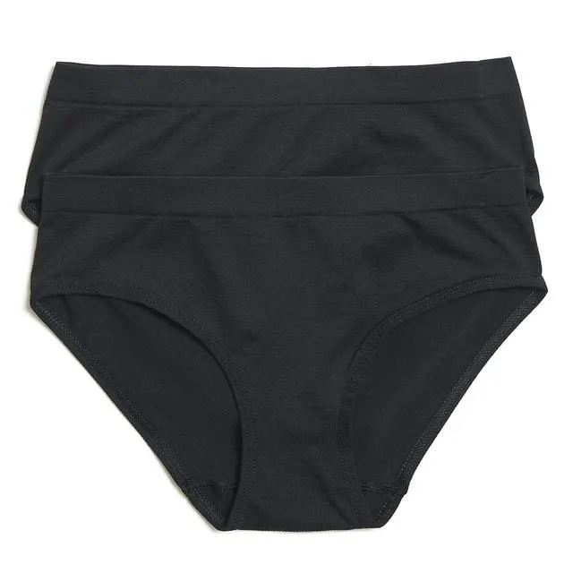 M&S Seam free Bikini Knickers, 9-16 Years, Black