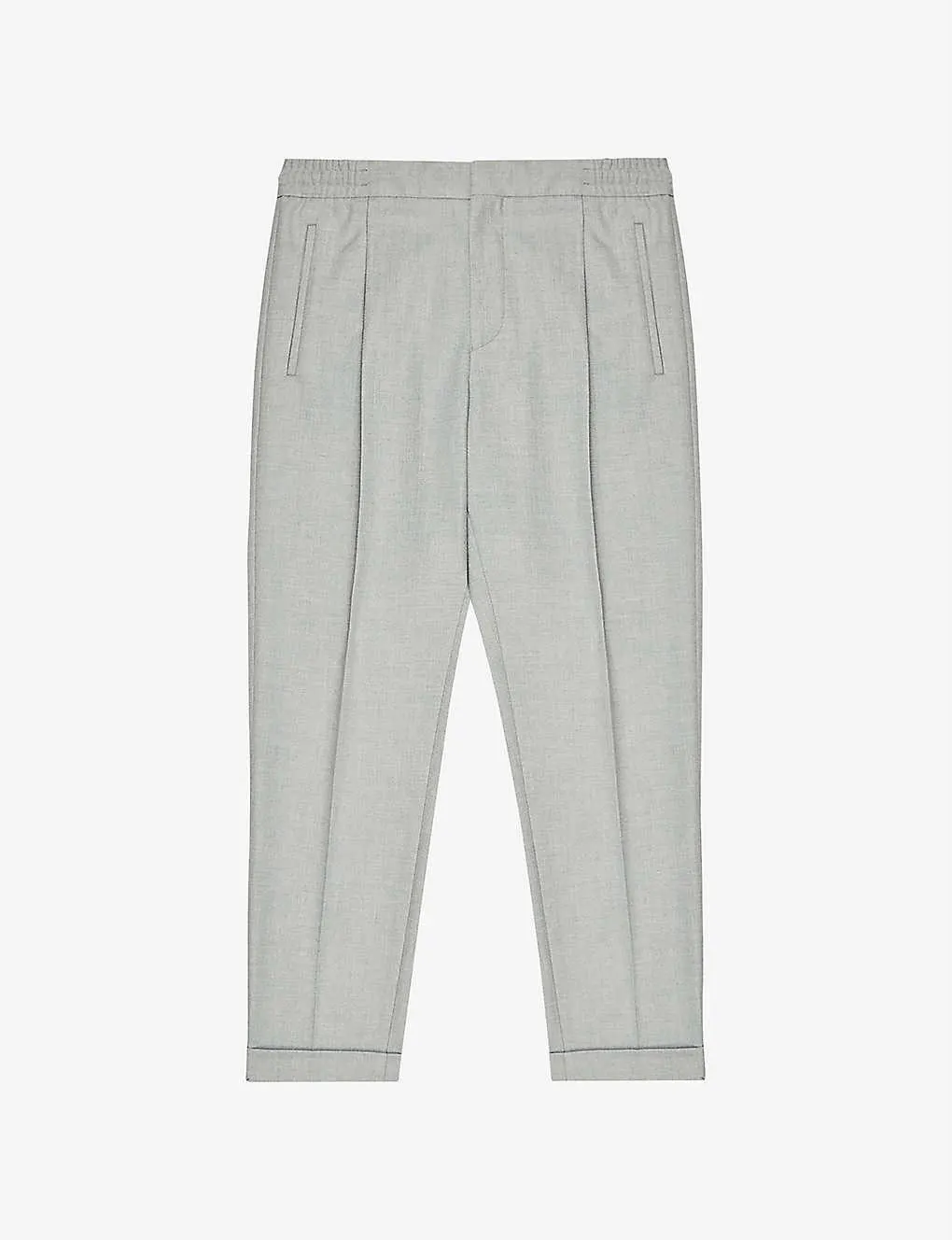 Brighton pleated slim-fit tapered stretch-woven trousers