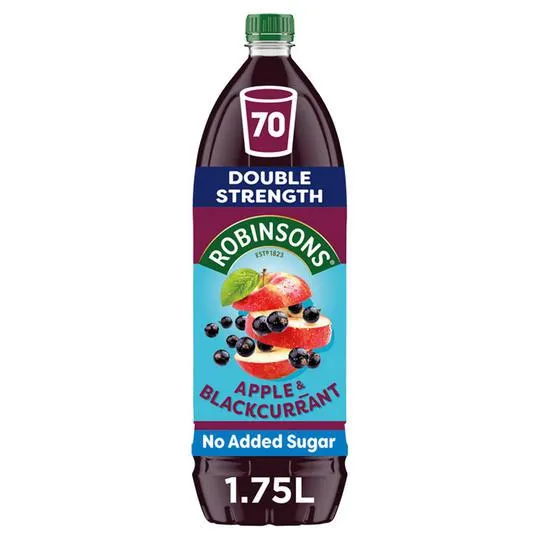 Robinsons Double Strength Apple & Blackcurrant No Added Sugar Squash 1.75L