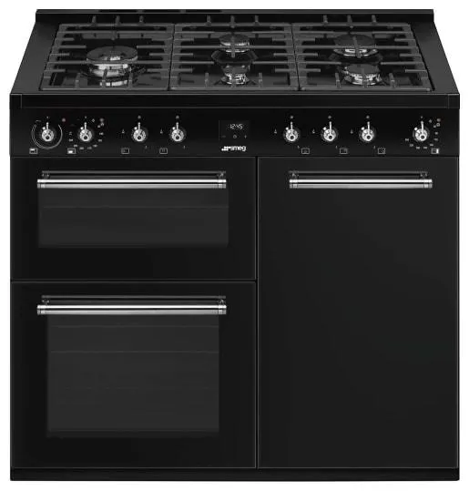 Smeg CX103GMBL 100cm Concert Dual Fuel Range Cooker - Black