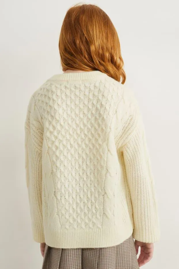 Jumper - cable knit pattern