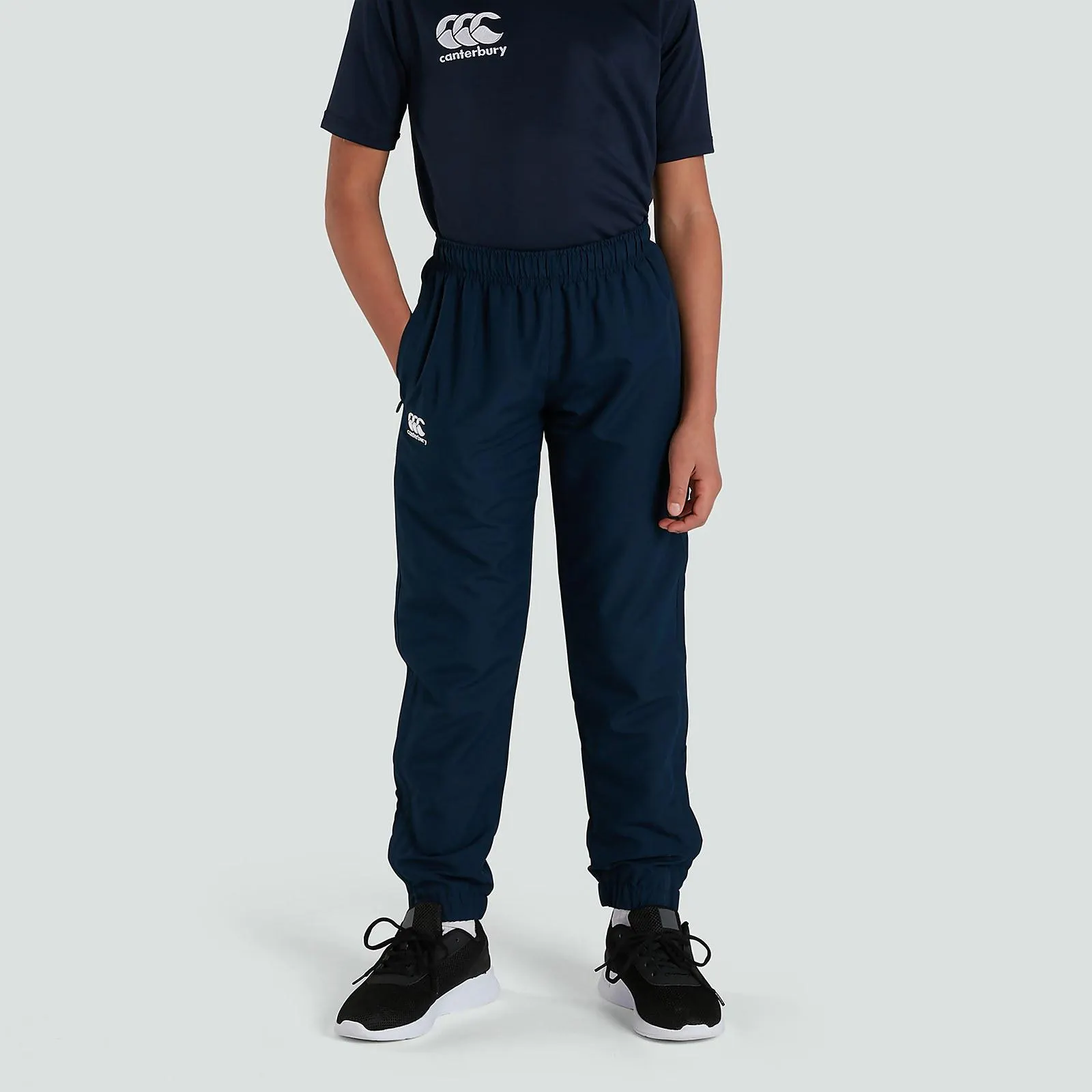 JUNIOR UNISEX CLUB PLAIN TAPERED CUFF TRACK PANTS NAVY